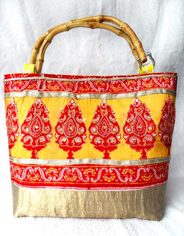 Handmade bag Indian garden full front