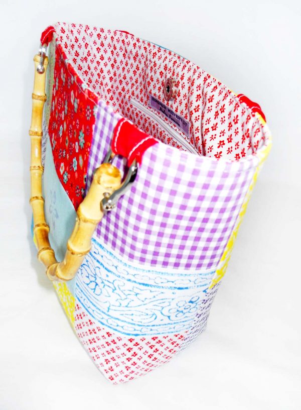 Handmade bag Summer patchwork full inside