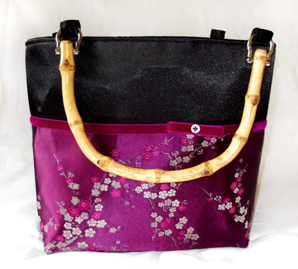 Handmade bag Chinese blossom full front